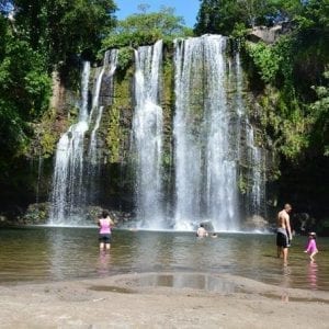 Miravalles Volcano And Waterfalls From Playa Hermosa