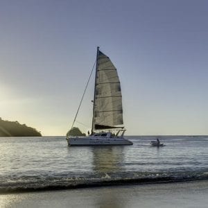 Sunset Catamaran Sailing at Flamingo Beach
