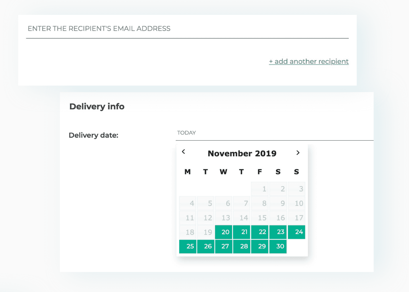 YOUR CUSTOMERS CAN SEND TO MULTIPLE RECIPIENT & SCHEDULING A DELIVERY DATE