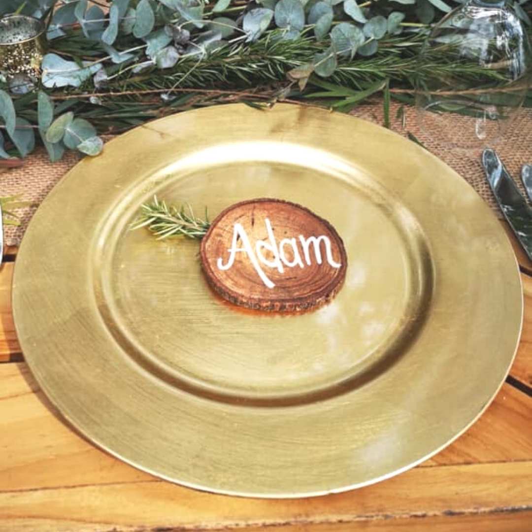 Acrylic charger plate, golden 12"