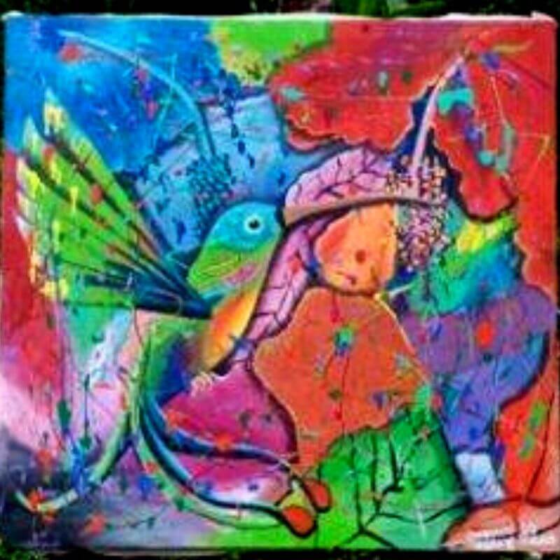 Colibri - Acrylic Painting by Oscar Castillo