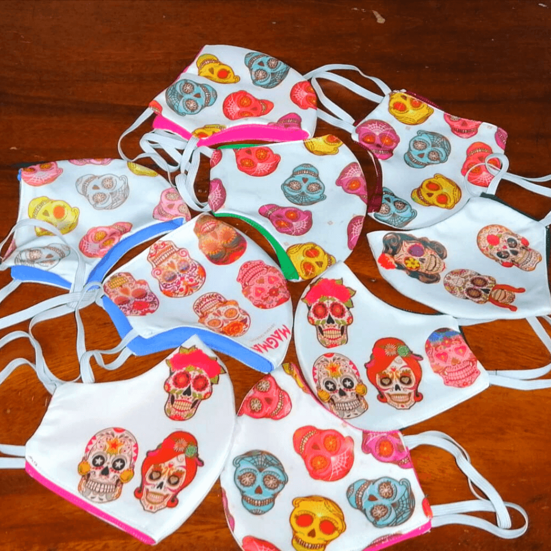 Children's Colorful Catrina Print Face Mask