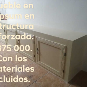 Cabinet, gypsum material.