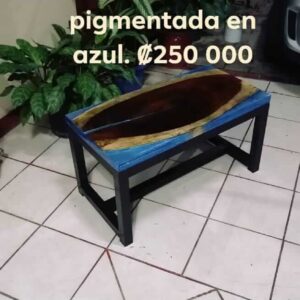 Blue Pigment Resin Coffee Table